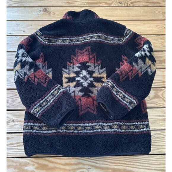 Faherty Fleece Jacket Size Medium Women’s Black Full Zip - Picture 2 of 8